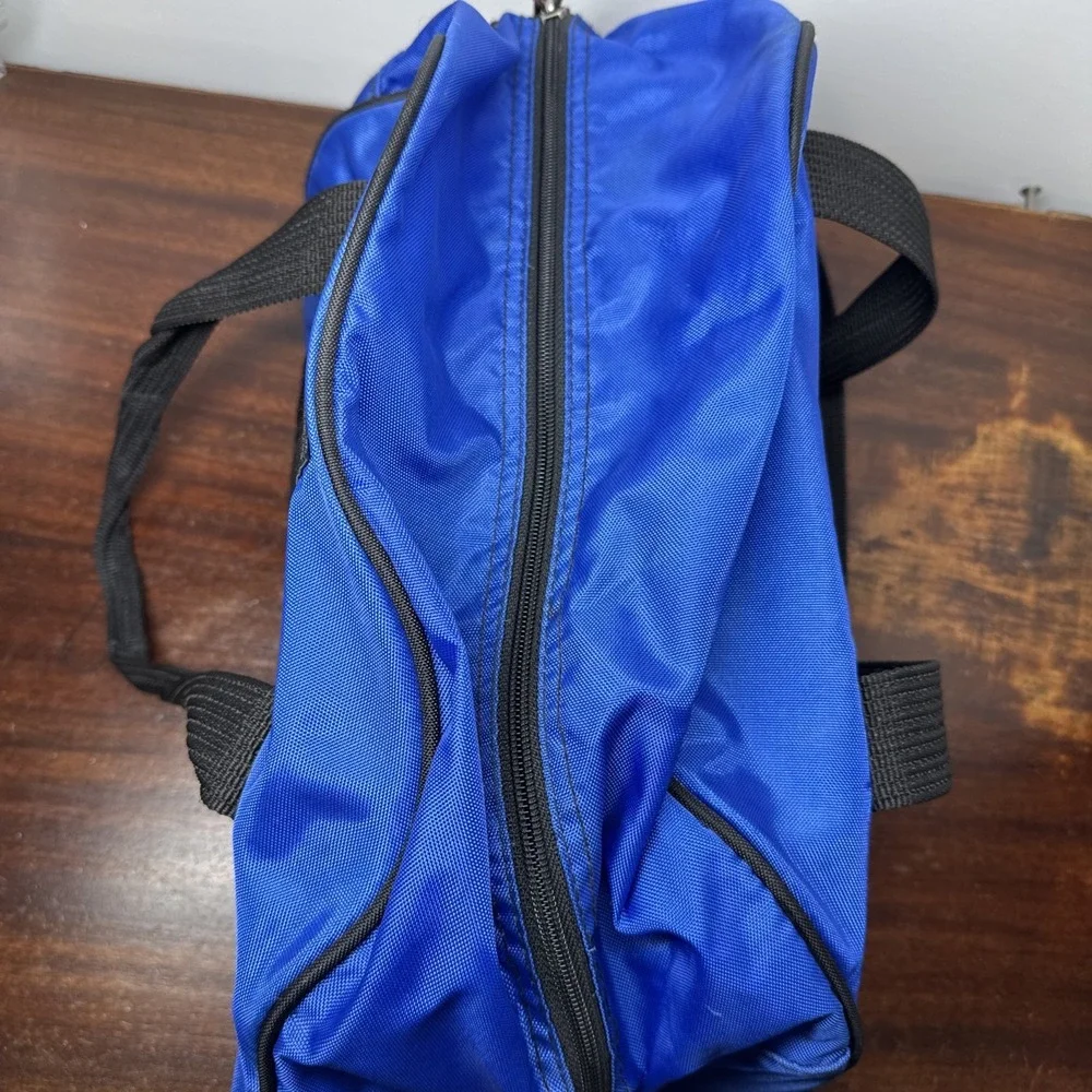 VTG Nike 90s Blue Black Gym Bag  Athletic Performance Nylon Made in Korea Retro